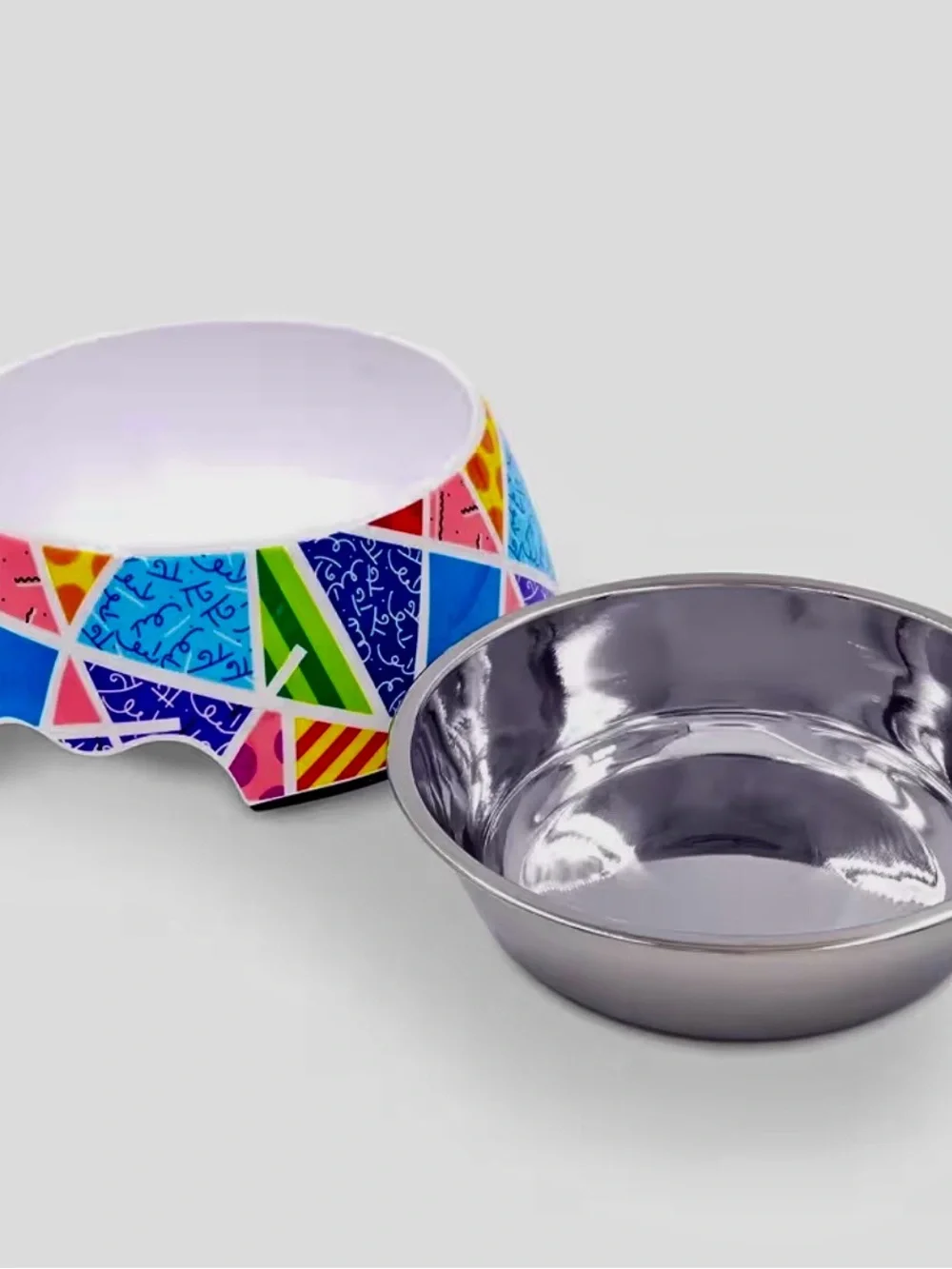 BRITTO Geometric Stainless Steel Small Pet Bowl